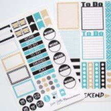 Teal and Glitter Stickers